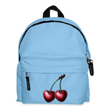 rote Kirschen in Herzform - Kinder Rucksack - Hellblau - Vorne