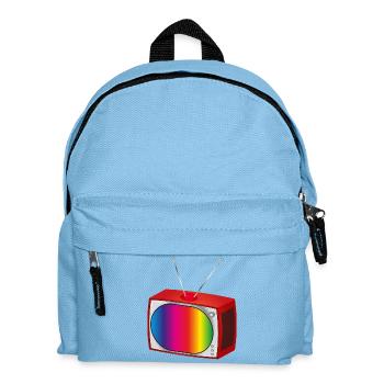 Retro TV with colorful screen in nostalgic look - Kids' Backpack - light blue - Front
