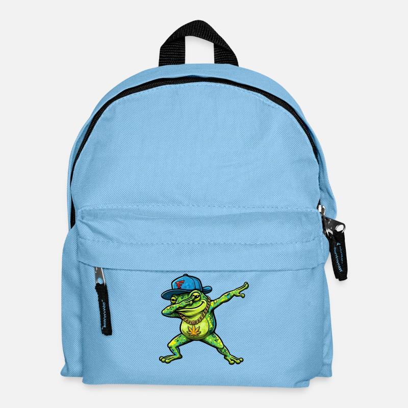 Dabbing Frog Street Art Style - Kinder Rucksack - Hellblau