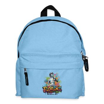 David – Strength in Stone - Vibrant Graffiti Design - Kids' Backpack - light blue - Front