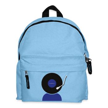 Schallplatten Kopf - Kinder Rucksack - Hellblau - Vorne
