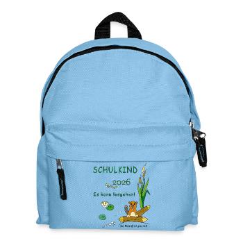 Schulbeginn 2026 Naturfreude - Kinder Rucksack - Hellblau - Vorne