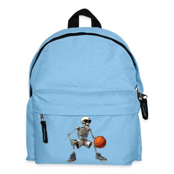 Skelett Basketballer Totenkopf - Kinder Rucksack - Hellblau - Vorne