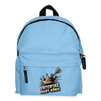 Dart König Papa Vatertag Geschenk Shirt 2026 - Kinder Rucksack - Hellblau - Vorne