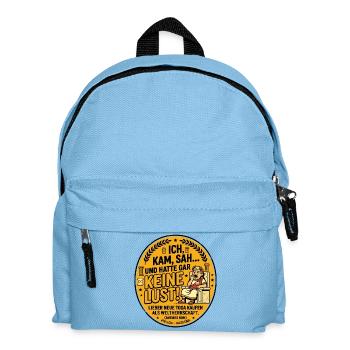 Ich kam sah hatte keine Lust Spruch - Kinder Rucksack - Hellblau - Vorne