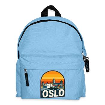 Oslo Norvège Skyline Retro Sunset Vintage Design - Sac à dos Enfant - bleu clair - Devant