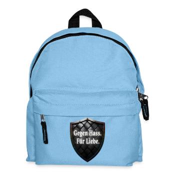 Gegen Hass Für Liebe Schild Statement - Kinder Rucksack - Hellblau - Vorne