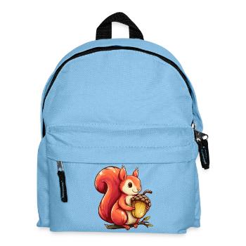 Cuddly squirrel with acorn - Kids' Backpack - light blue - Front