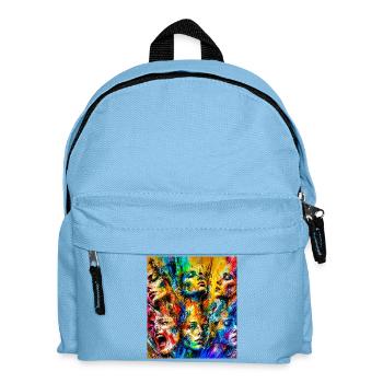 Farbenfrohes Gesicht Regen - Kinder Rucksack - Hellblau - Vorne
