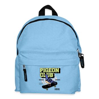 Taube auf Skateboard im modernen Vintage Stil  - Kinder Rucksack - Hellblau - Vorne