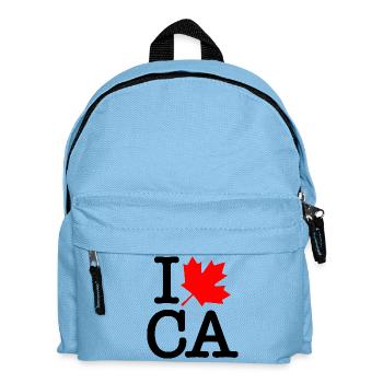 Very Polite Red Black I Love Canada Maple Leaf - Kids' Backpack - light blue - Front