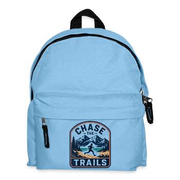 Chase the Trails Mountain Runner Abzeichen - Kinder Rucksack - Hellblau - Vorne