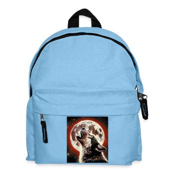 Wolf howls at the Full Moon - Kids' Backpack - light blue - Front