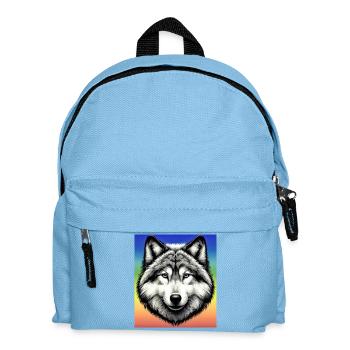 Wolf - Kids' Backpack - light blue - Front