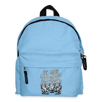 Hühnerhalter Hühner - Kinder Rucksack - Hellblau - Vorne