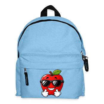 Süßer Kawaii Apfel mit Daumen hoch - Kinder Rucksack - Hellblau - Vorne