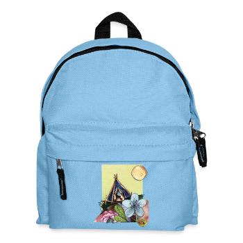 Camping in a tent - Kids' Backpack - light blue - Front