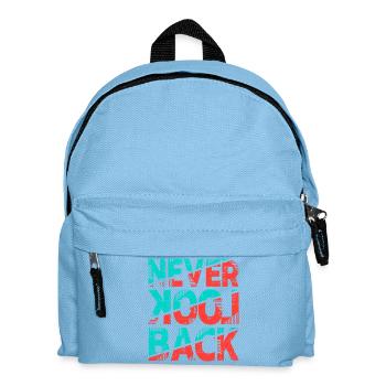 Never Look Back – Retro Typography Statement Design - Kids' Backpack - light blue - Front
