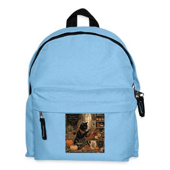 Black Cat Floral Shop T-Shirt Vintage Goth - Kids' Backpack - light blue - Front