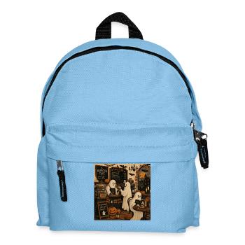 Halloween café with ghosts and pumpkins trend - Kids' Backpack - light blue - Front