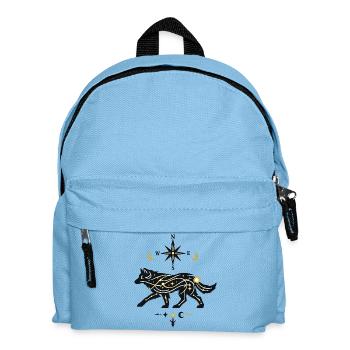 North Star Wolf with Star Paths - Kids' Backpack - light blue - Front