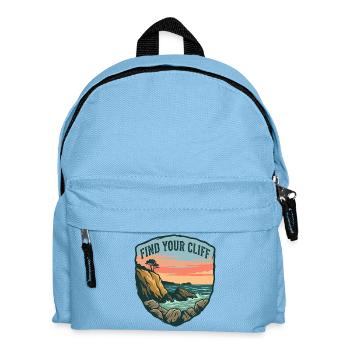Vintage Cliff and Ocean Motivational Patch - Kids' Backpack - light blue - Front