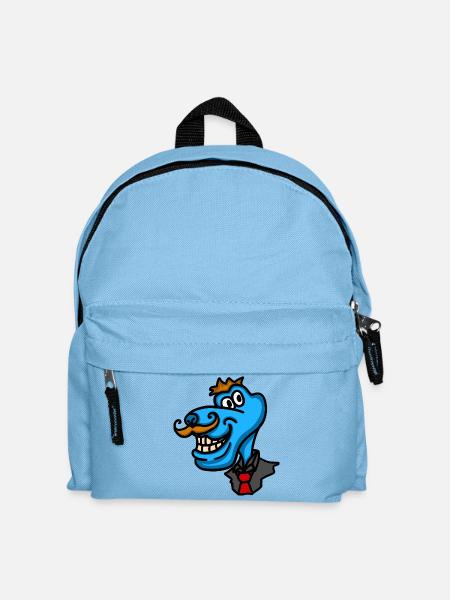 Blauer eleganter Hund im Samtanzug - Kinder Rucksack - Hellblau