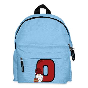 Roter Null Weihnachtsmann Design - Kinder Rucksack - Hellblau - Vorne
