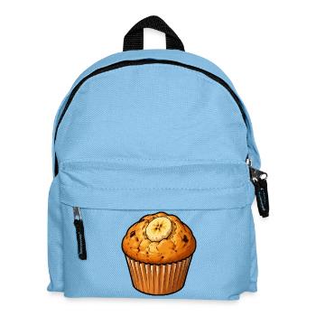 Bananen Muffin Illustration - Kinder Rucksack - Hellblau - Vorne