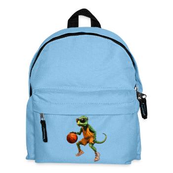 Basketball-Echse im Orange-Trikot - Kinder Rucksack - Hellblau - Vorne