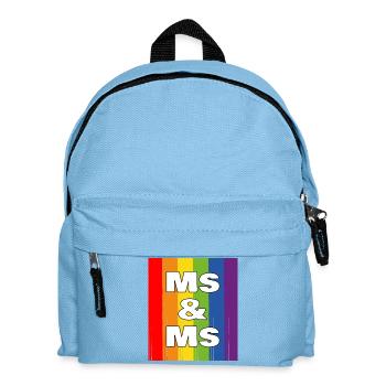 Frau & Frau Regenbogenstolz - Kinder Rucksack - Hellblau - Vorne