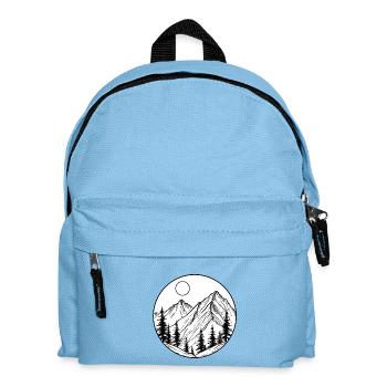 Berglogo und Bergsymbol, Wanderer - Kinder Rucksack - Hellblau - Vorne