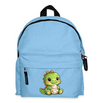 Dino mit Ei  - Kinder Rucksack - Hellblau - Vorne