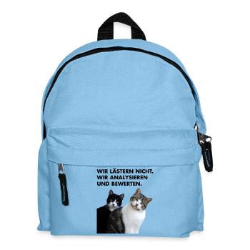 Wir lästern nicht. Wir analysieren und bewerten. - Kinder Rucksack - Hellblau - Vorne