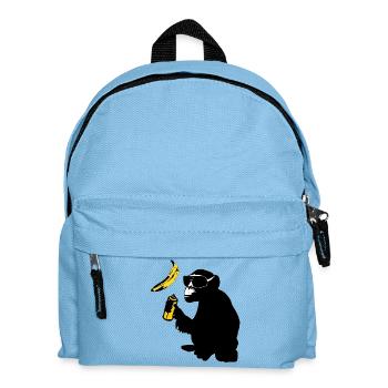 monkey sprayed banana - Kids' Backpack - light blue - Front