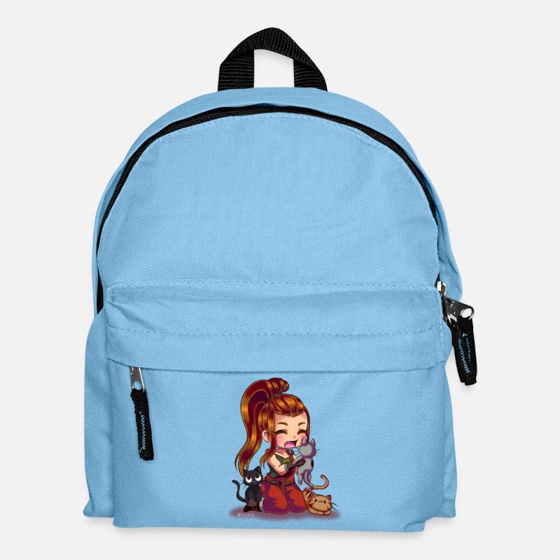 Brigitte und Katzen - Kinder Rucksack - Hellblau
