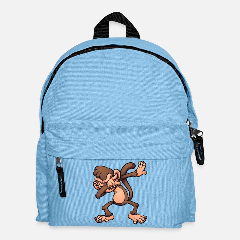 Affe Finger Finger Dummer Cartoon-Stil - Kinder Rucksack - Hellblau