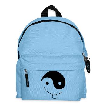 ying_yang_smiley - Kinder Rucksack - Hellblau - Vorne