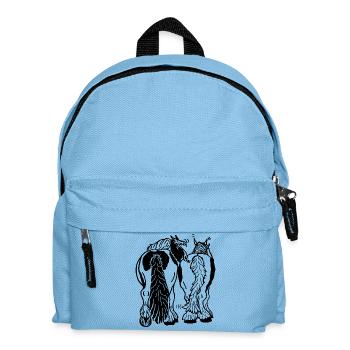 Lustige Tinker von hinten, Reiten Pferde - Kinder Rucksack - Hellblau - Vorne