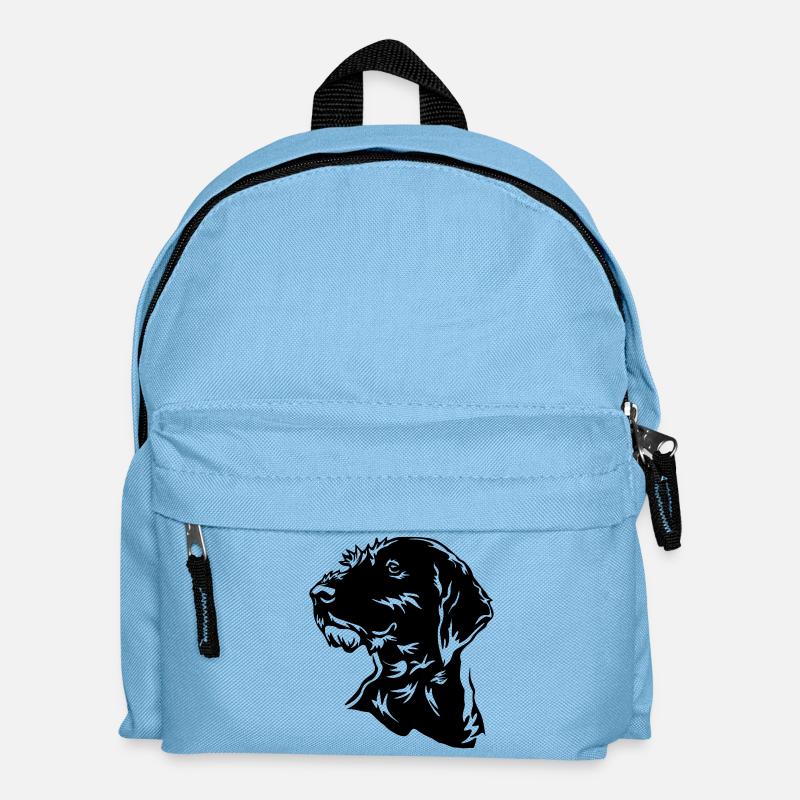 Deutsch Drahthaar Kopf - Kinder Rucksack - Hellblau