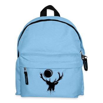 Hirsch Elch Symbol Mond Illustration Icon Logo - Kinder Rucksack - Hellblau - Vorne