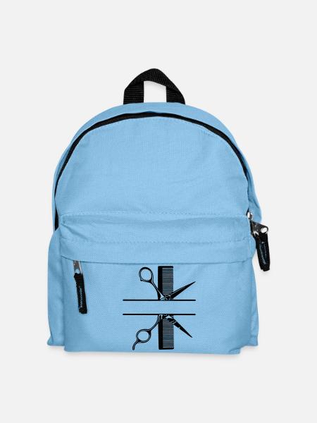 Schere mit Kammtextbanner - Kinder Rucksack - Hellblau