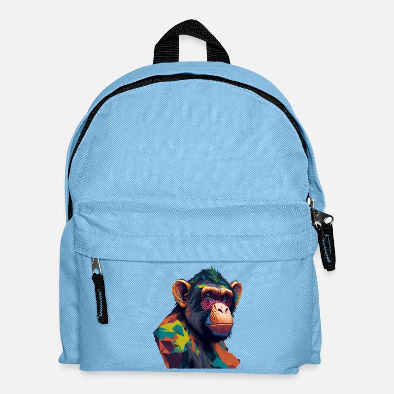Schimpanse - Kinder Rucksack - Hellblau