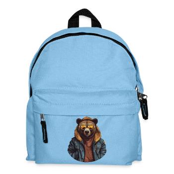 Streetstyle-Bär | Bären-Liebhaber - Kinder Rucksack - Hellblau - Vorne