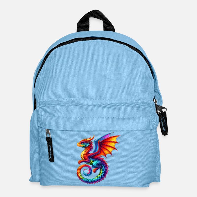 Drache - Kinder Rucksack - Hellblau