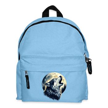 Le loup hurle à la pleine lune - Sac à dos Enfant - bleu clair - Devant