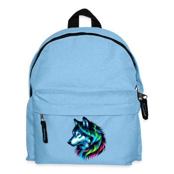 Wolf - Kinder Rucksack - Hellblau - Vorne
