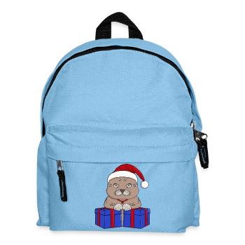 Cute Santa Claus kitty - Kids' Backpack - light blue - Front