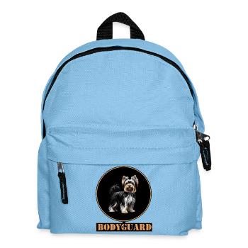 Yorkshire Terrier : Wachhund im Goldring - Kinder Rucksack - Hellblau - Vorne