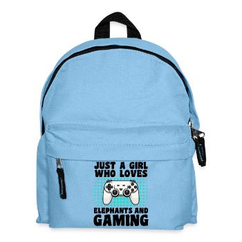 Gamer & Elephants Video Games & Majestic Power - Kids' Backpack - light blue - Front
